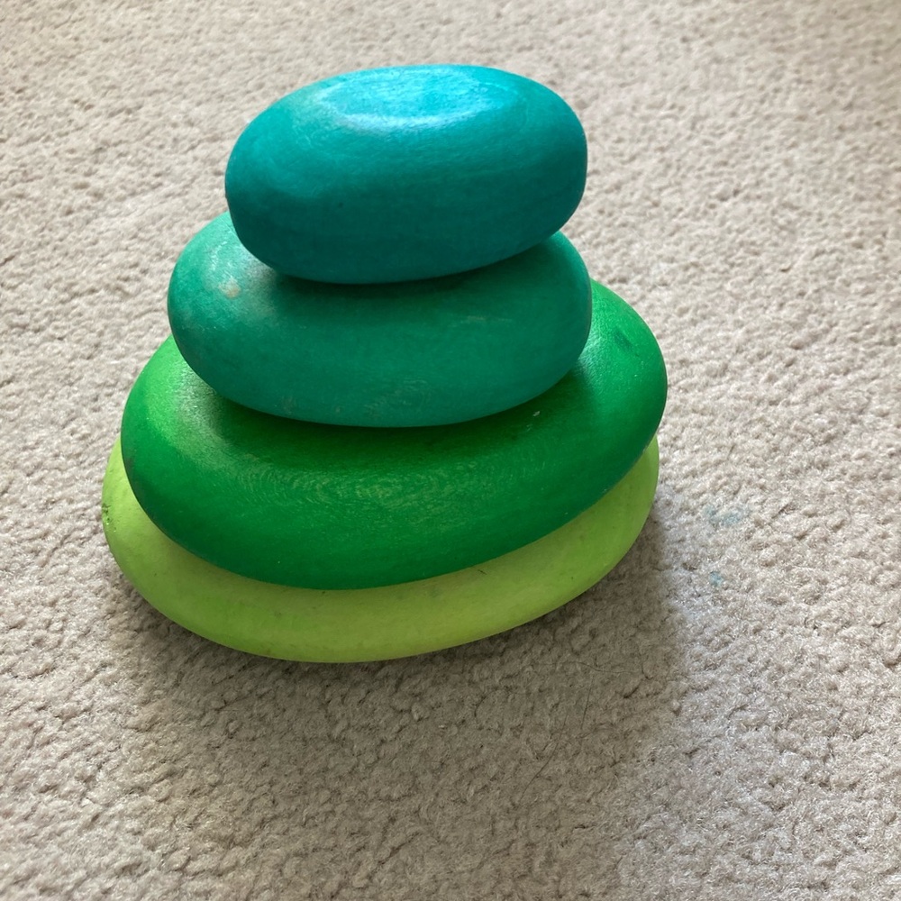 Grimms Wooden Green River Pebbles